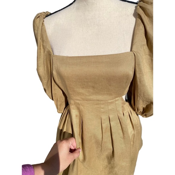 Zimmermann Mae Coquette Bow 100% Linen Tea Party Style Dress Size L - Picture 6 of 11